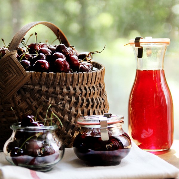 Jar cherry sweet